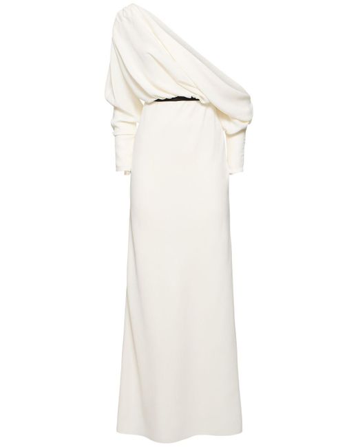 Robe longue en crêpe Giambattista Valli en coloris White