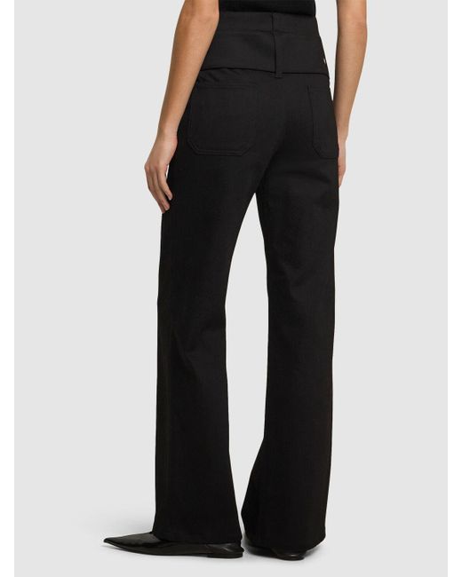 Courreges Black Double Belt Denim Pants