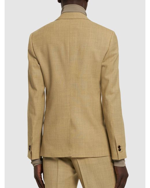 Burberry Natural Single Breasted Wool Blazer for men