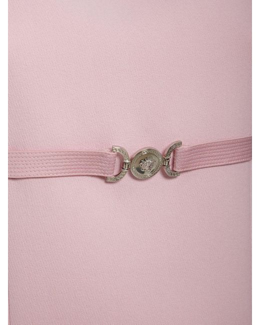 Versace Pink Minikleid Aus Stretch-krepp Mit Logo