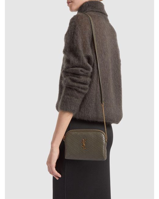 Saint Laurent Brown Mini Gaby Quilted Leather Shoulder Bag