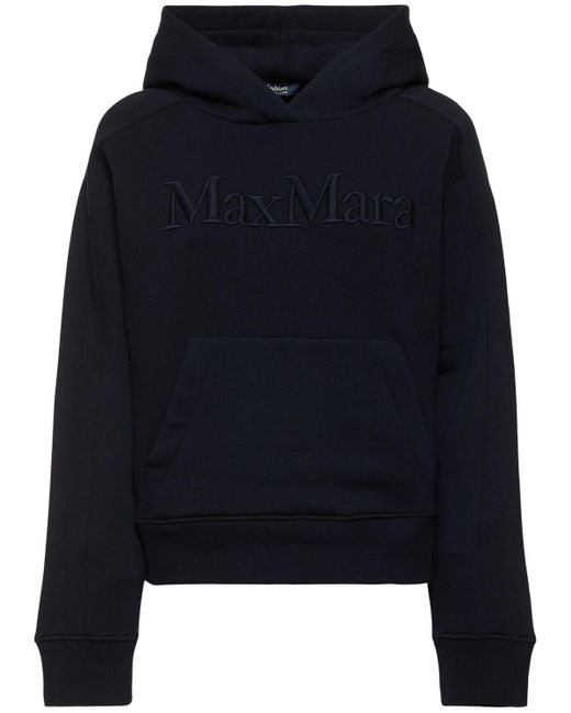 Max Mara Blue Malva Logo Embroidery Jersey Hoodie