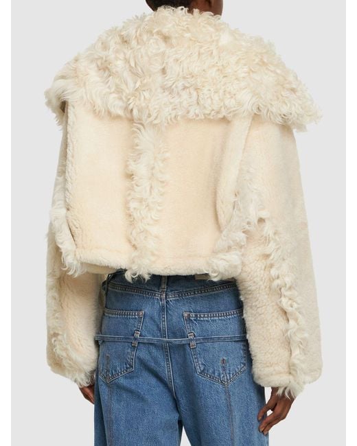 Jacquemus Natural La Veste Piloni Cropped Fur Jacket