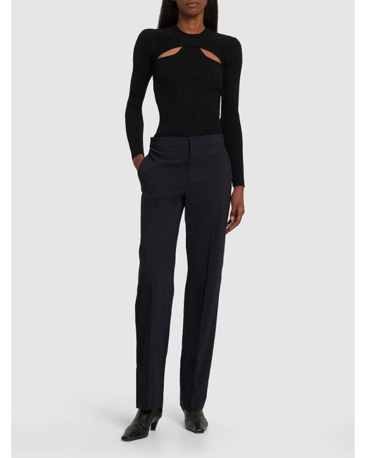 Isabel Marant Black Mezia Viscose Blend Straight Pants