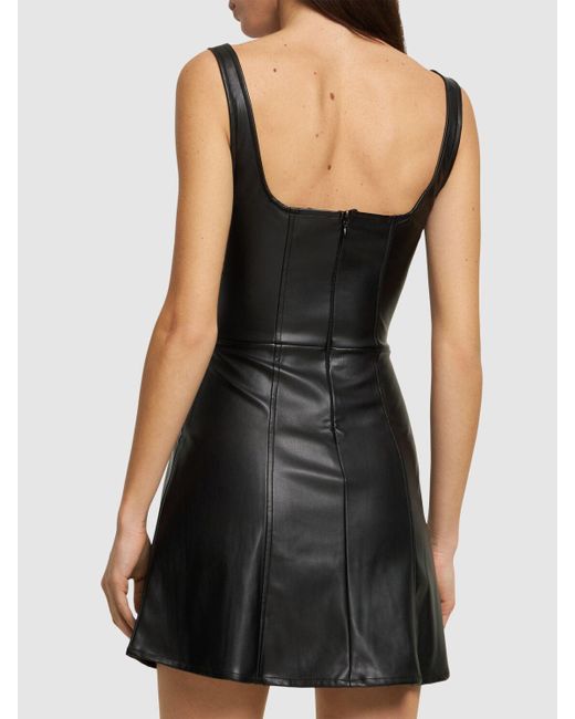 WeWoreWhat Black Faux Patent Leather Mini Corset Dress