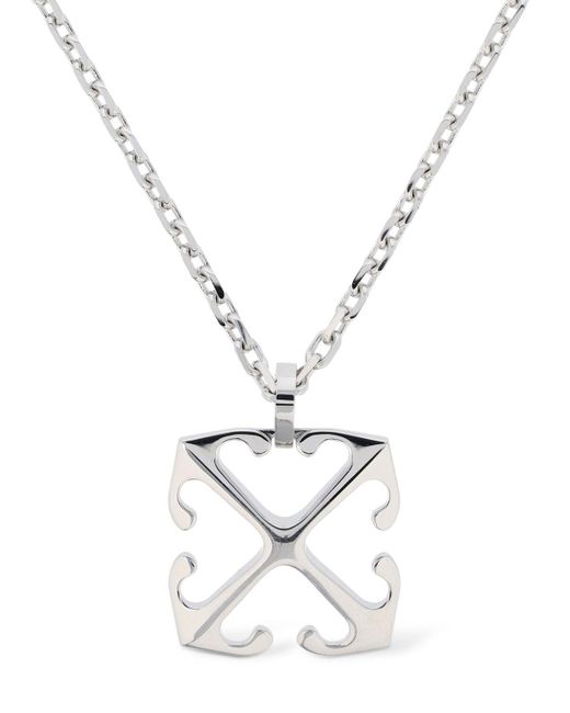 Off-White c/o Virgil Abloh White Arrow Brass Pendant Necklace for men