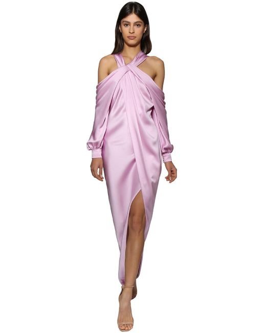 Ralph & Russo Pink Off-the-shoulder Silk Dress