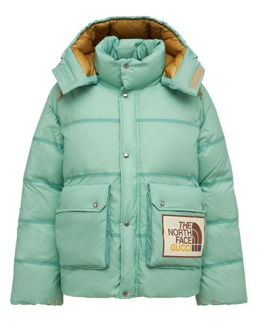 Gucci X The North Face Down Bomber Jacket in Malachite Green (Green) | Lyst