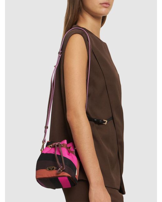 Emilio Pucci Small ナイロンドローコードバスケットバッグ Pink