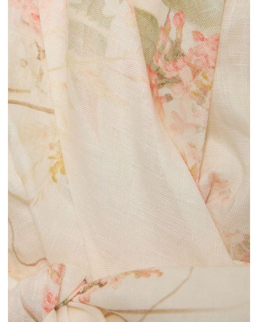 Robe midi asymétrique en lin Zimmermann en coloris Natural