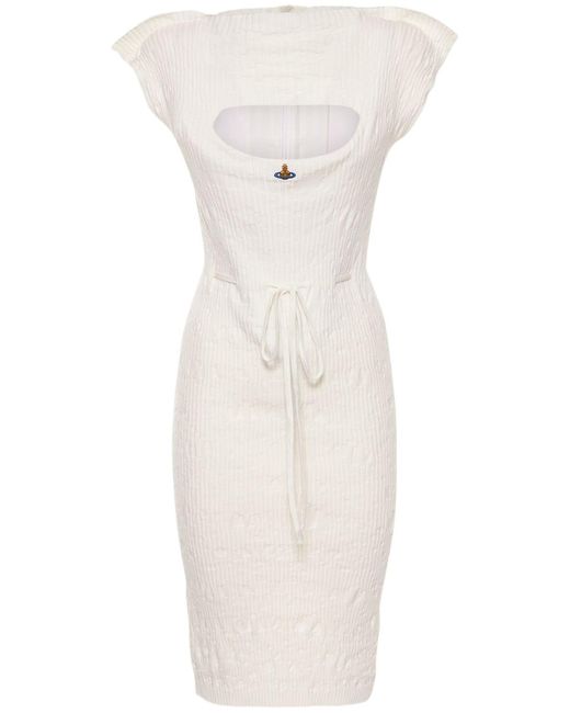Vivienne Westwood White Kate Orb Cut Out Cotton Corset Dress