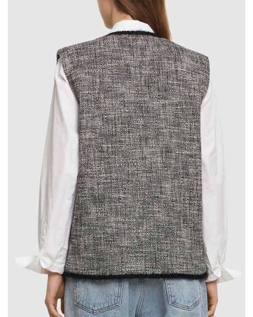 Chaleco de algodón con bolsillos MSGM de color Gray