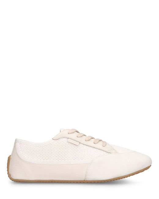 The Row Pink Bonnie Canvas & Suede Sneakers