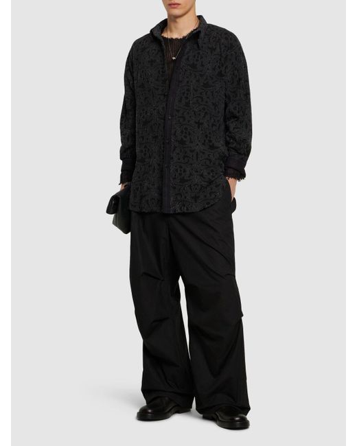 Yohji Yamamoto Black A-jq Cotton Blend Shirt for men