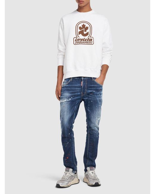 DSquared² Sweatshirt Im Cool Fit "invicta" in White für Herren
