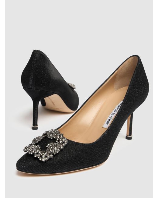 Manolo Blahnik Black 70mm Hohe Lurexschuhe "hangisi"