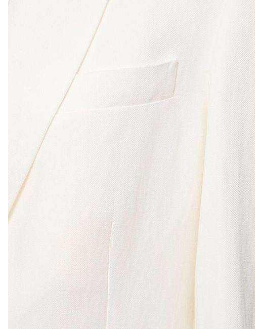 Veste en sergé fluide à boutonnage simple Brunello Cucinelli en coloris White