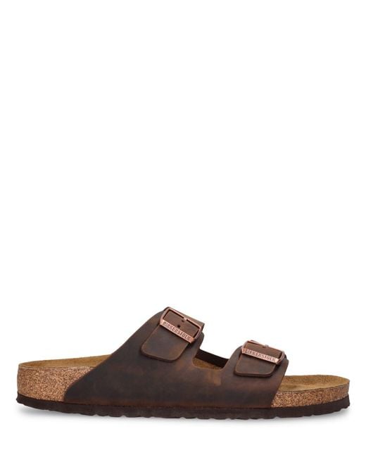 Birkenstock Brown Arizona Oiled Leather Sandals for men