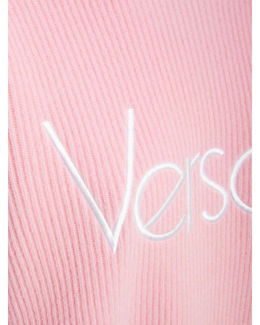 Suéter de punto acanalado Versace de color Pink