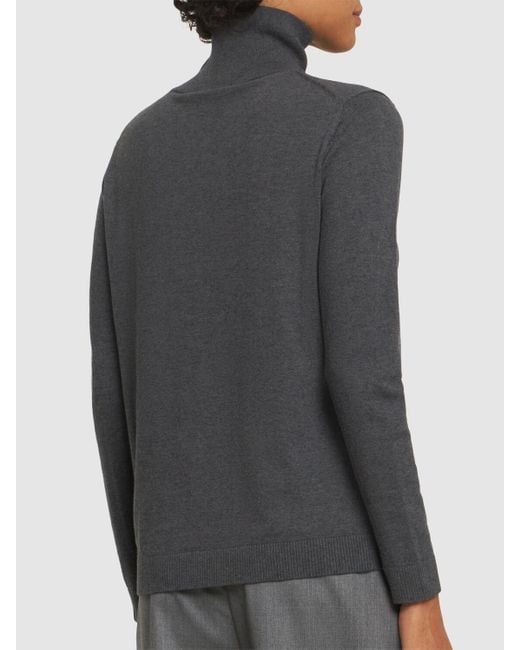 Weekend by Maxmara Black Kiku Silk Blend Turtleneck Sweater