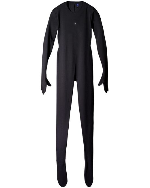 YEEZY GAP ENGINEERED BY BALENCIAGA Black Long Sleeve Body Suit With Gloves