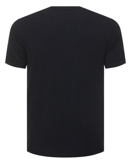 T-shirt in jersey di viscosa di Giorgio Armani in Black da Uomo