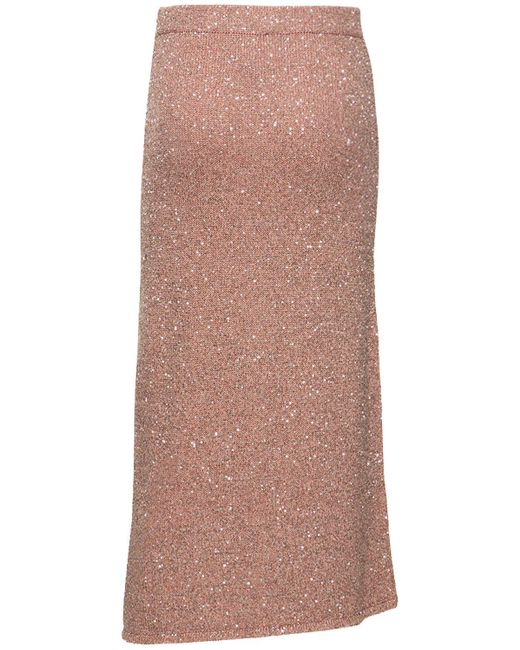 Altuzarra Pink Milos Sequined Knit Midi Skirt