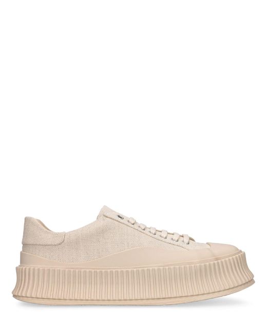 Jil Sander Natural 40 Mm Hohe Sneakers Aus Vulkanisiertem Canvas