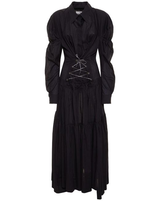 Robe midi en popeline à lacets kate ls Vivienne Westwood en coloris Black