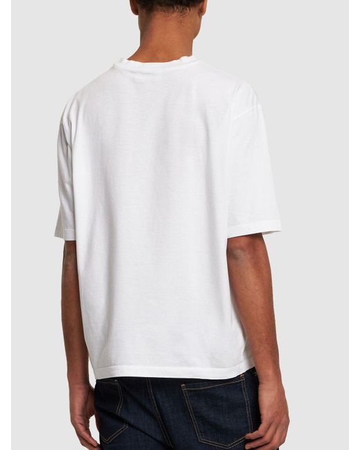 DSquared² White Loose Fit Printed Cotton T-Shirt for men
