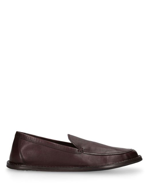 The Row Brown Cary Leather Loafers for men