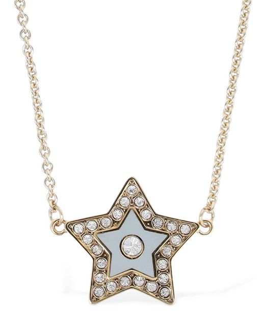 Tory Burch White Kira Crystal Star Pendant Necklace