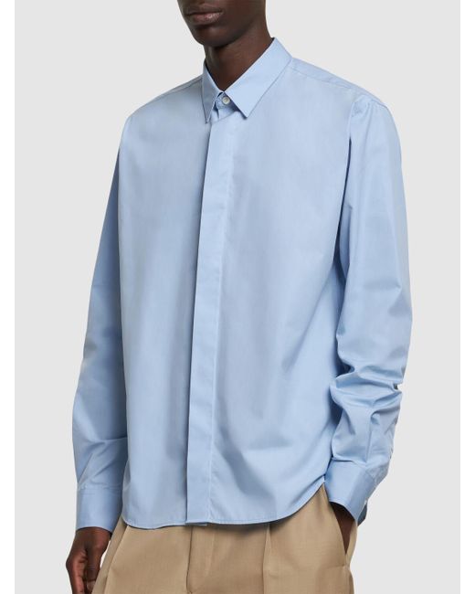 AMI Klassisches Hemd Aus Baumwollpopeline in Blue für Herren