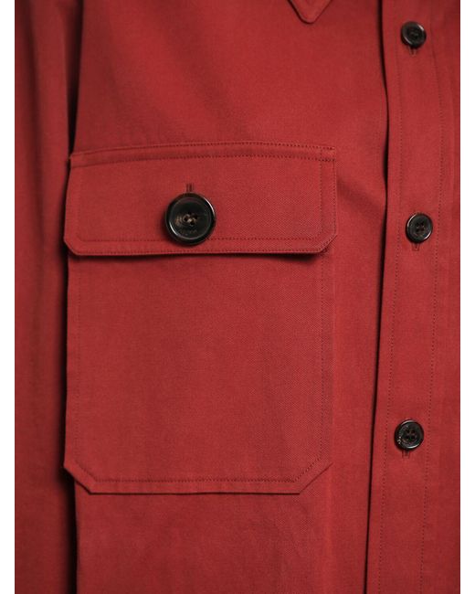 Saint Laurent Red Cotton Twill Shirt