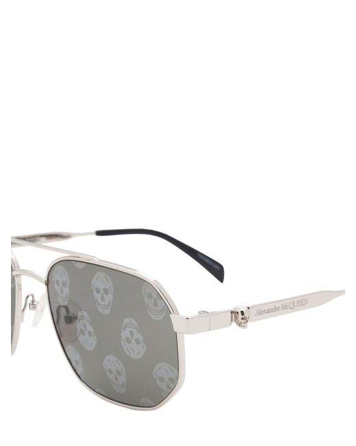 Alexander McQueen Gray Am0458s Metal Sunglasses for men