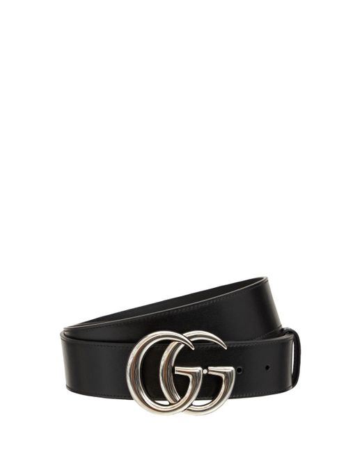 Gucci 4cm Gg Marmont Leather Belt in Black | Lyst