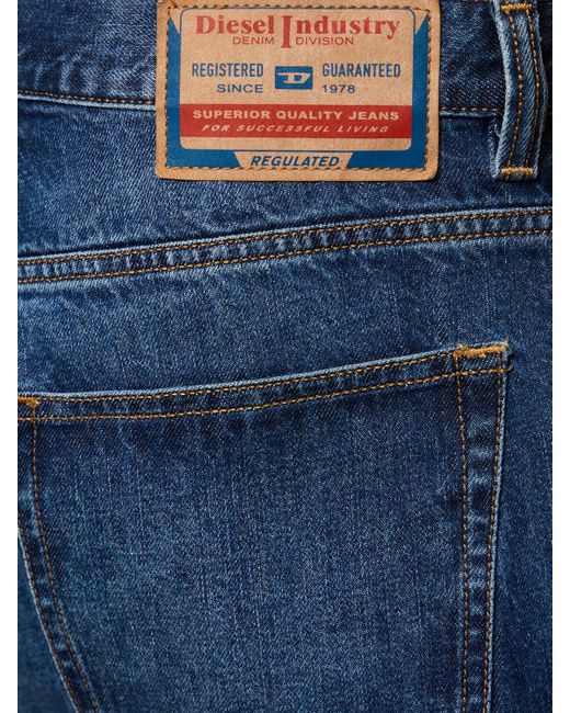 DIESEL Blue D-Macs Cotton Denim Straight Jeans for men