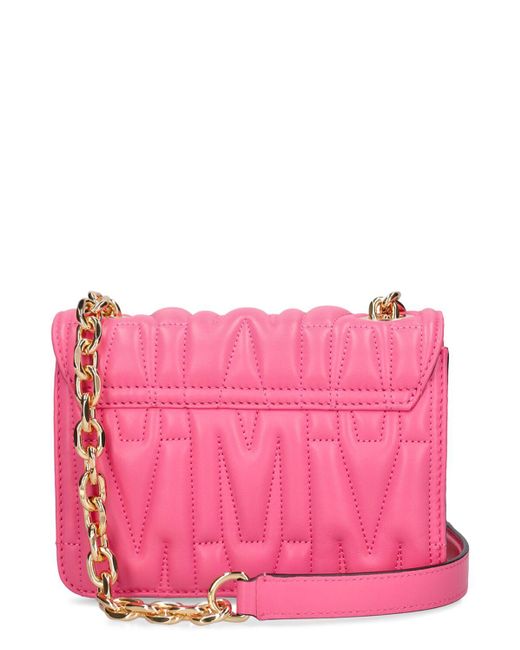 Moschino Pink Quilted Leather Shoulder Bag