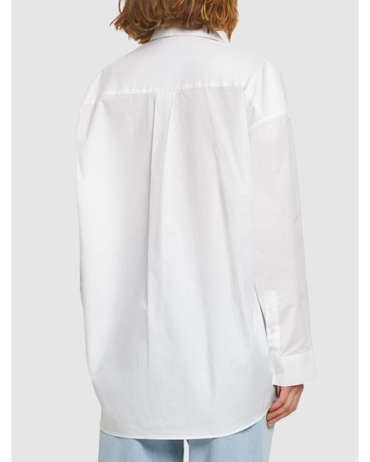 Acne White Klassisches Hemd Aus Baumwollpopeline