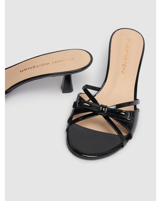 Stuart Weitzman 50mm Felicity Patent Leather Mules in Black Lyst UK