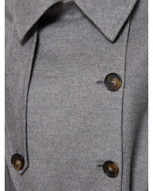 Cappotto doppiopetto in lana / cintura di Stella McCartney in Gray