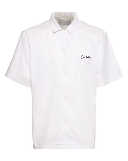 Chemise à manches courtes en coton mélangé delray Carhartt pour homme en coloris White