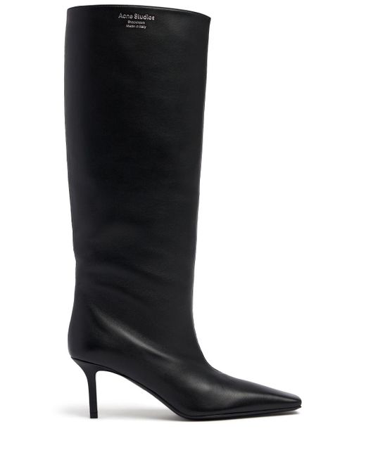 Acne Black 70mm Bezither Leather Tall Boots
