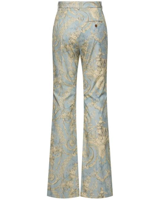 Pantaloni svasati ray in cotone jacquard di Vivienne Westwood in Green