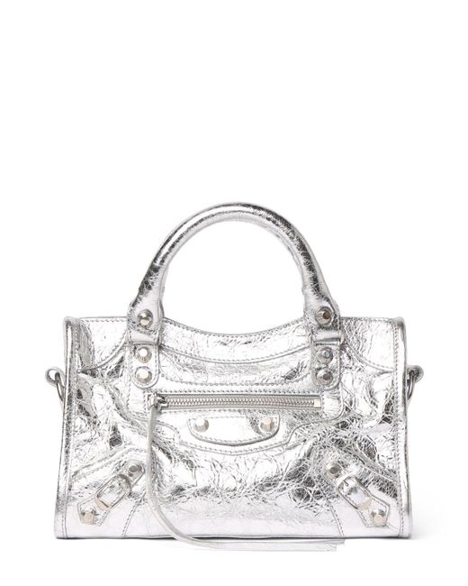 Balenciaga Mini Le City Arena Lamb Bag Unique in Metallic | Lyst