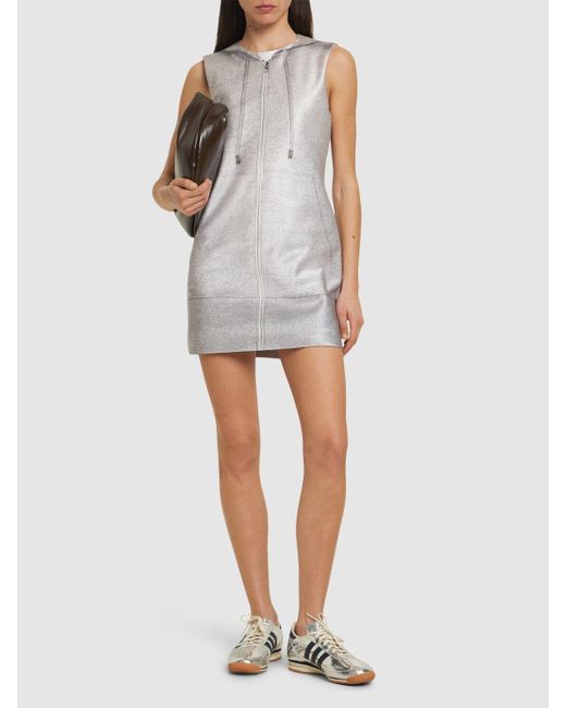 J.W. Anderson Gray Viskosekleid Mit Trompe L'oeil-motiv