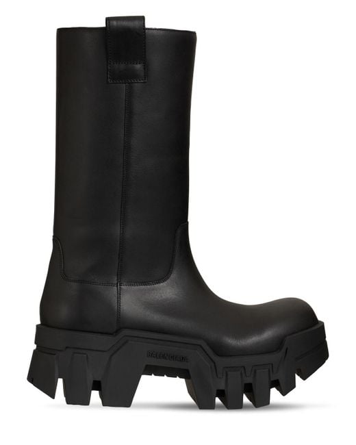 Balenciaga Black Bulldozer Low Leather Boots for men