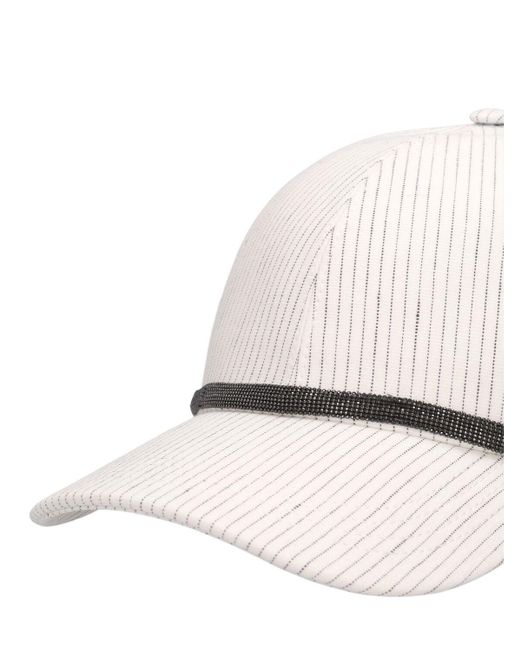 Gorra de béisbol de lino Brunello Cucinelli de color White