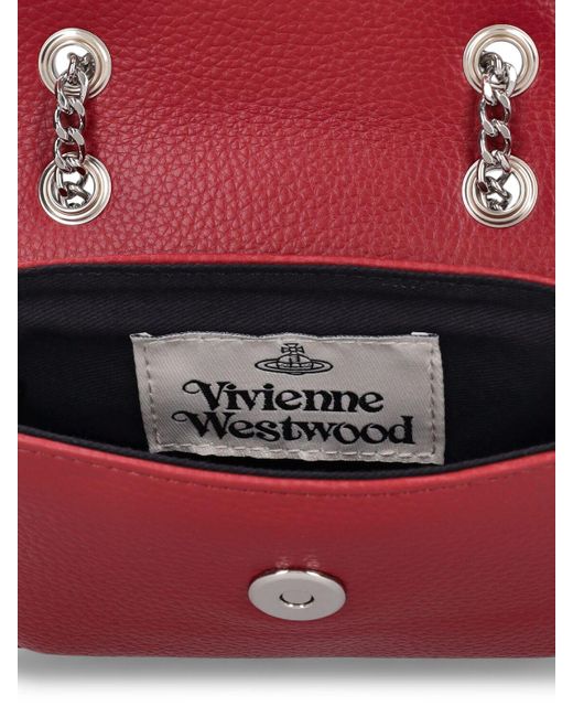 Vivienne Westwood Red Small Derby Faux Leather Shoulder Bag