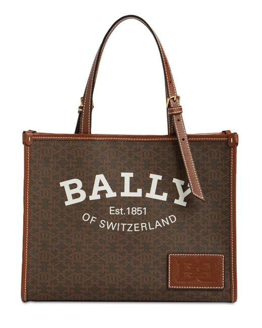Bally Brown Calie Small Canvas & Leather Tote Bag